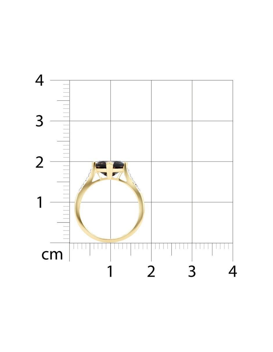 Anillo 14 k de oro amarillo diamante brillante