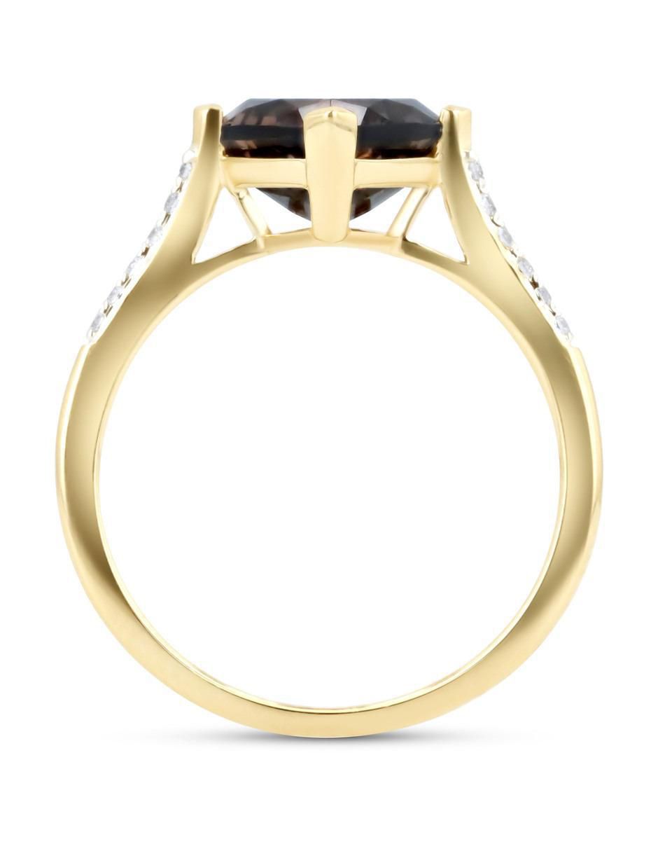 Anillo 14 k de oro amarillo diamante brillante 5