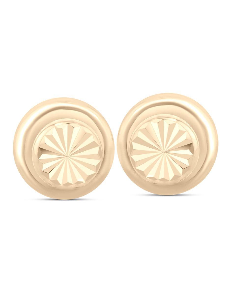 Broqueles circulares de oro amarillo 14 K con acabado brillante