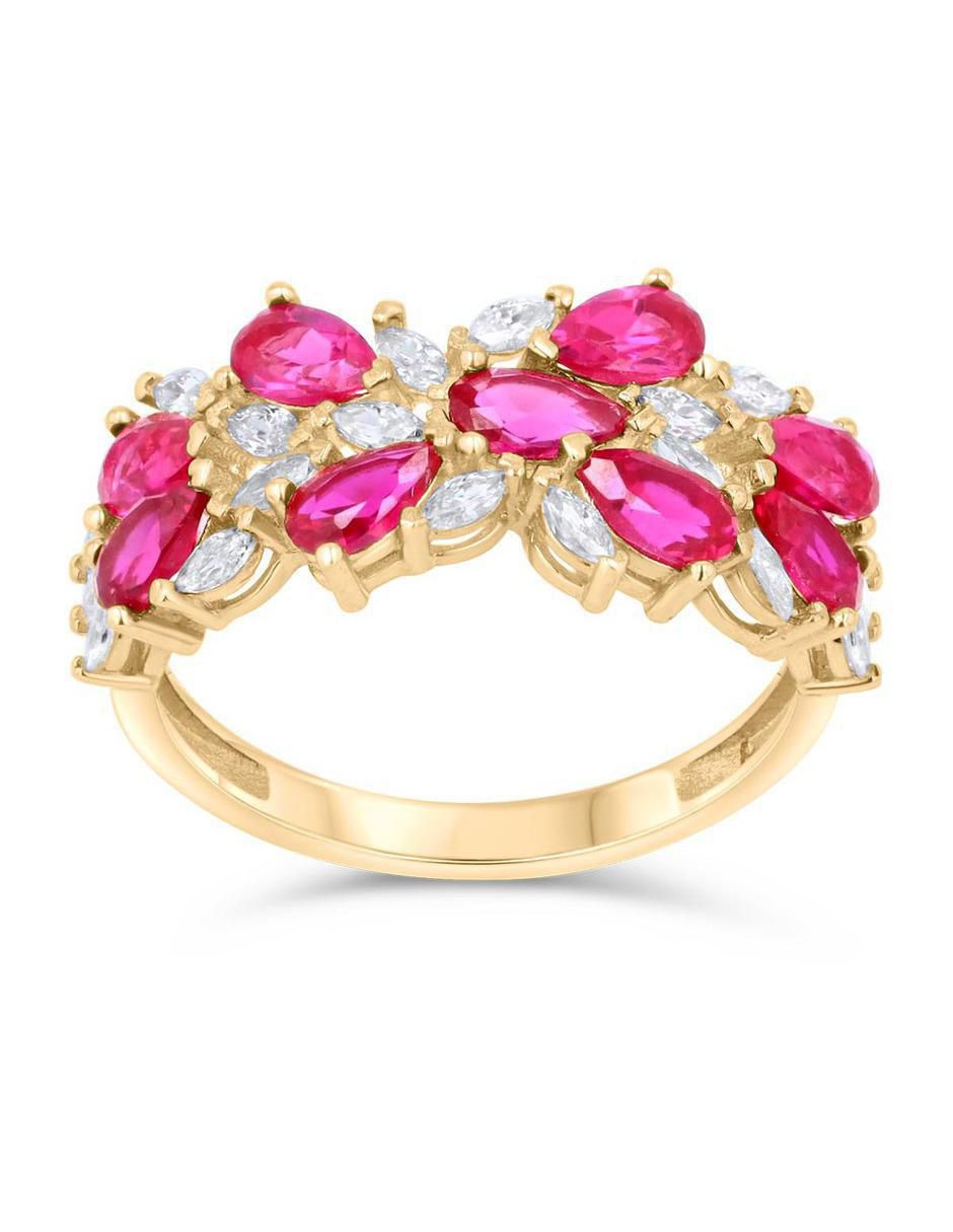 Anillo 14 K de oro amarillo zirconia brillante Anillo 14 K de oro amarillo zirconia brillante