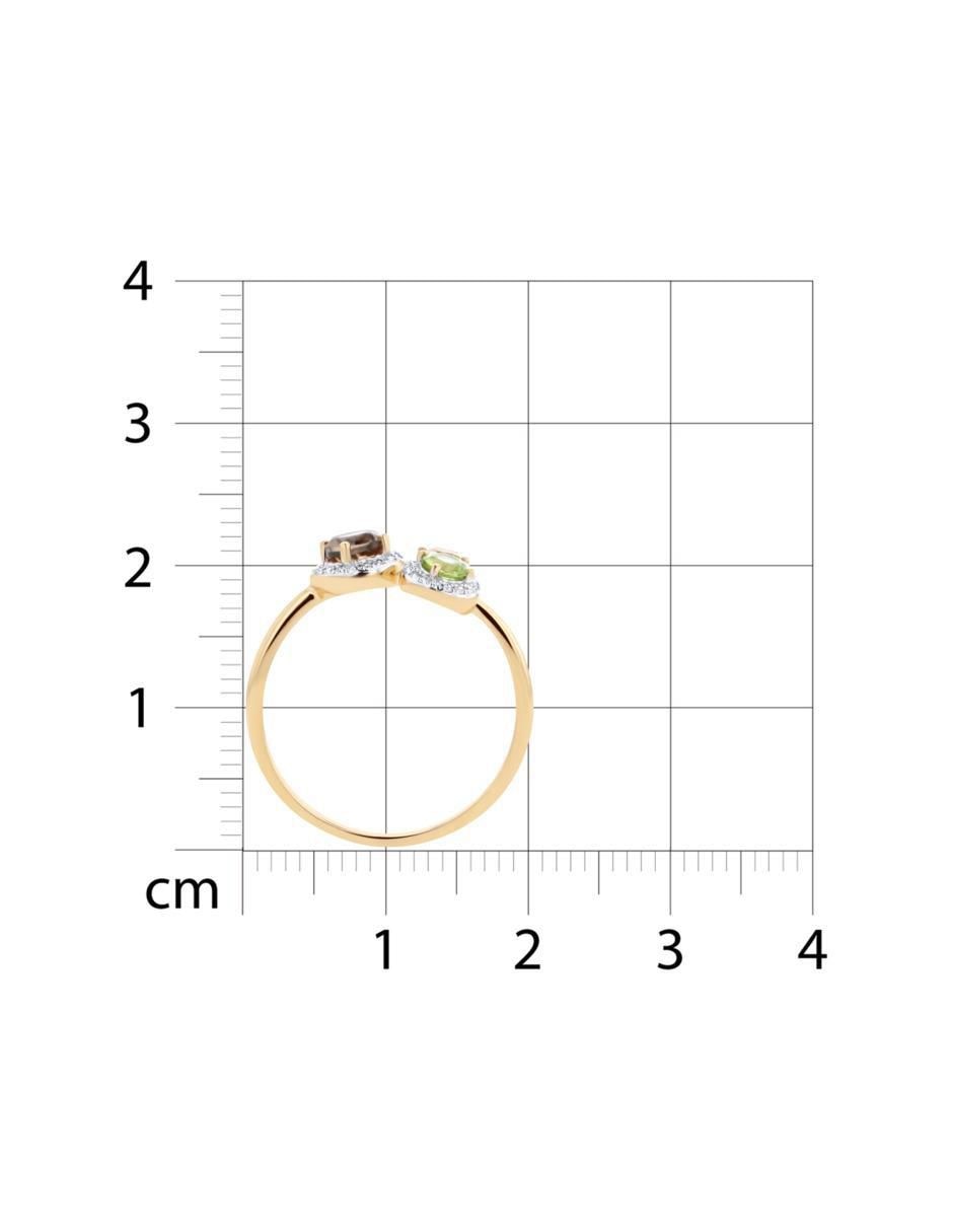 Anillo 14 K de oro amarillo diamante brillante 6
