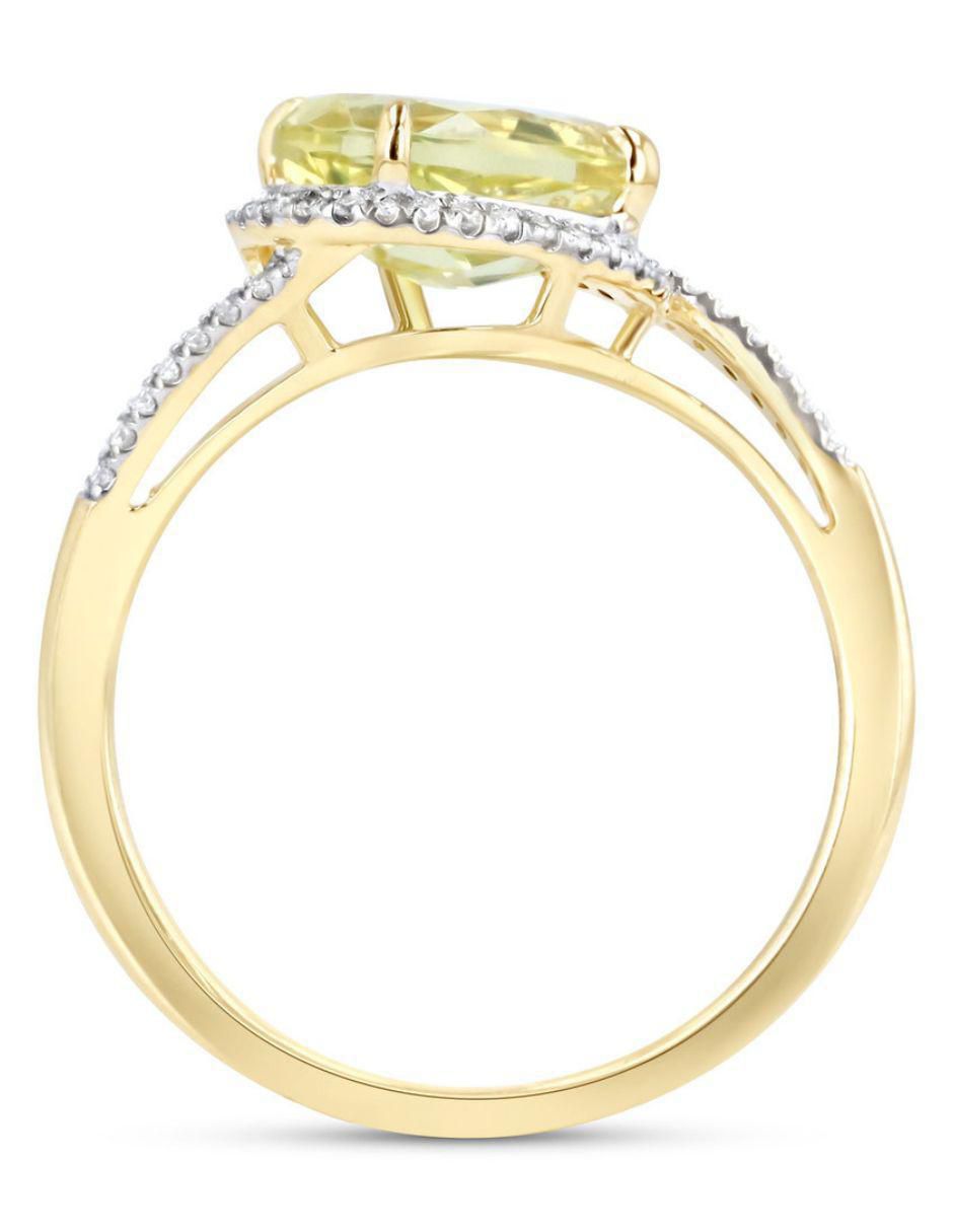 Anillo 14 k de oro amarillo diamante brillante 4