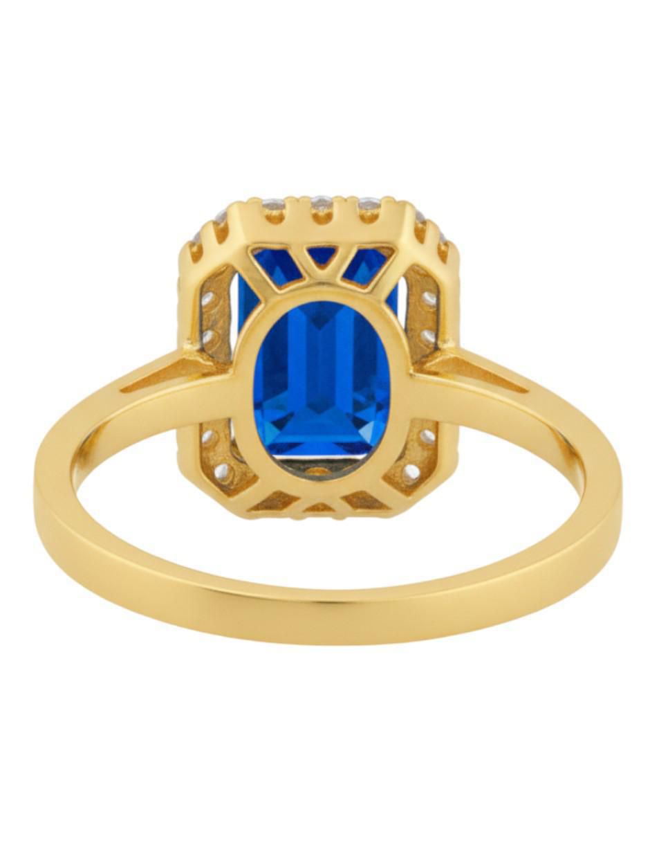 Anillo octagonal 10 k de oro zirconia brillante 3
