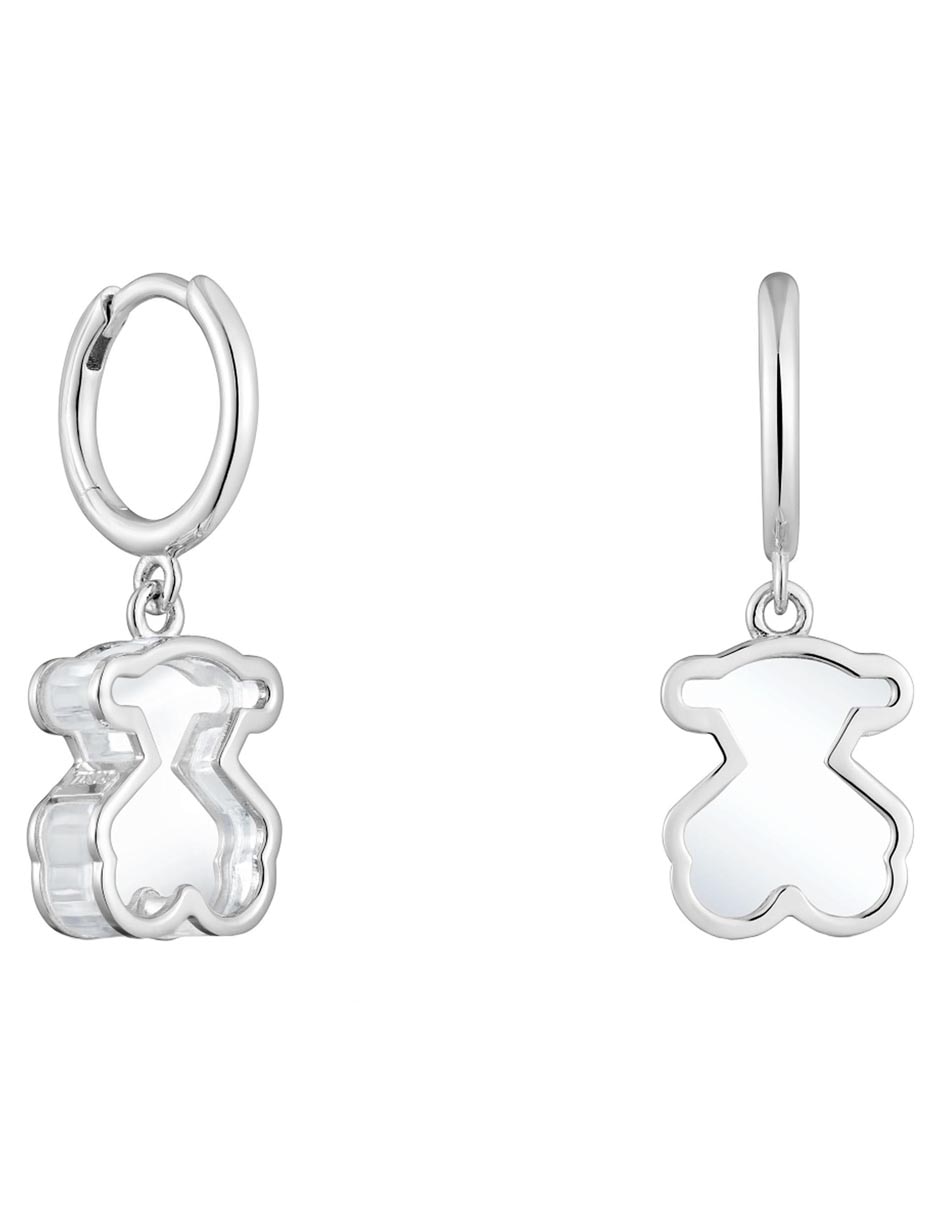 Aretes cortos de oso Galaxy de plata P 925 con acabado brillante
