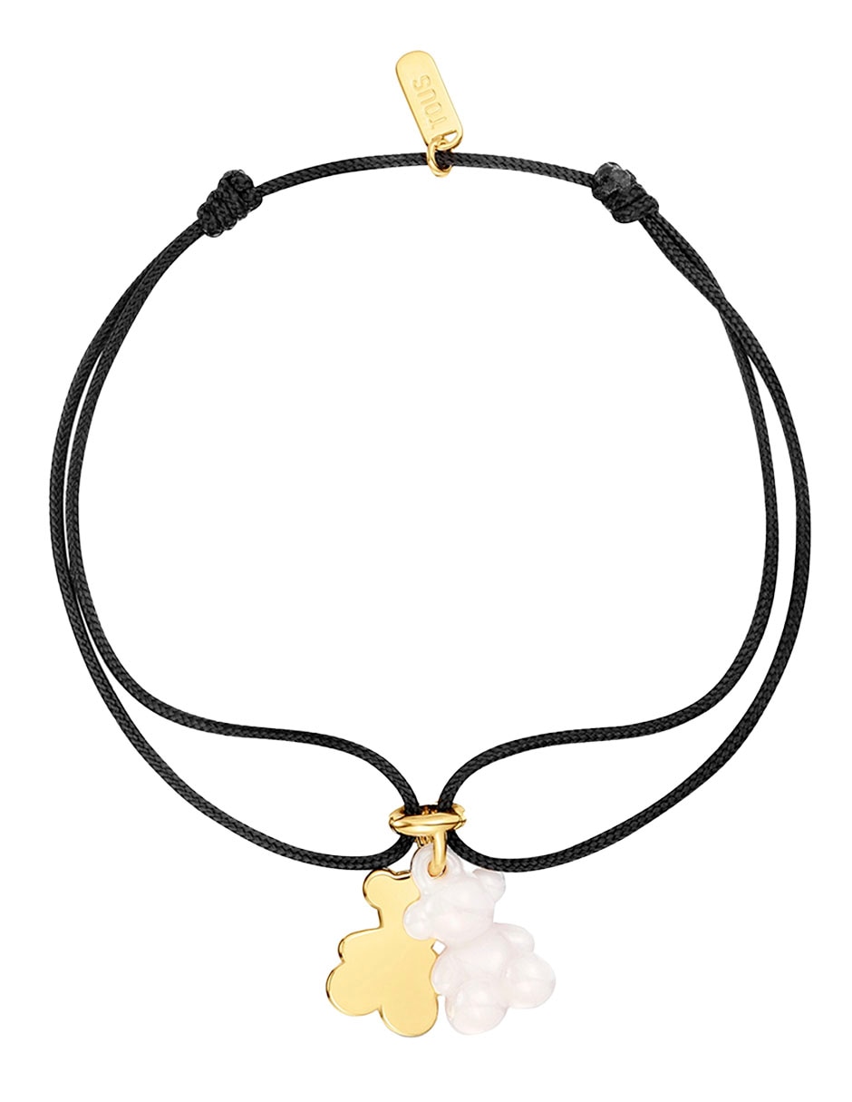 Pulsera de plata con cerámica P 925 Bold Bear con acabado baño de oro