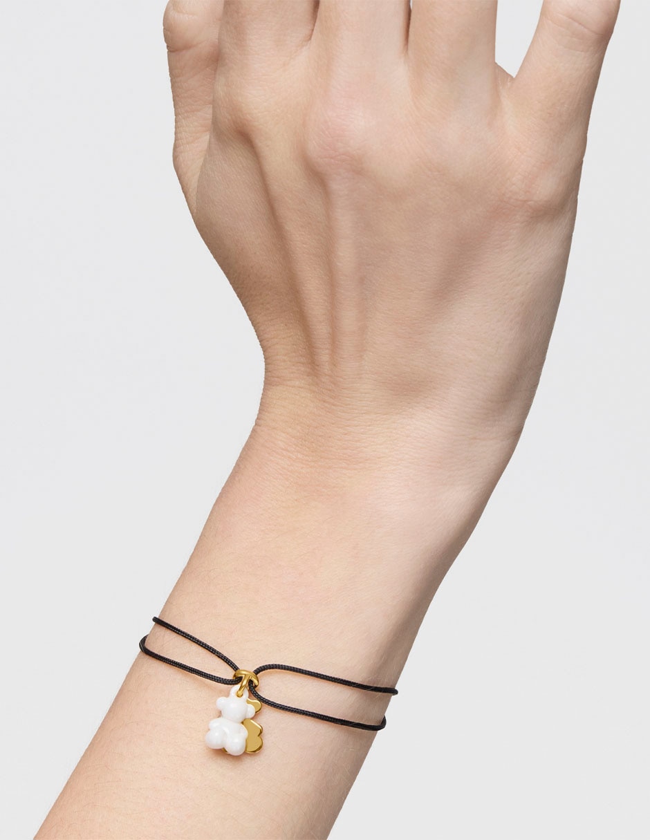 Pulsera de plata con cerámica P 925 Bold Bear con acabado baño de oro 7
