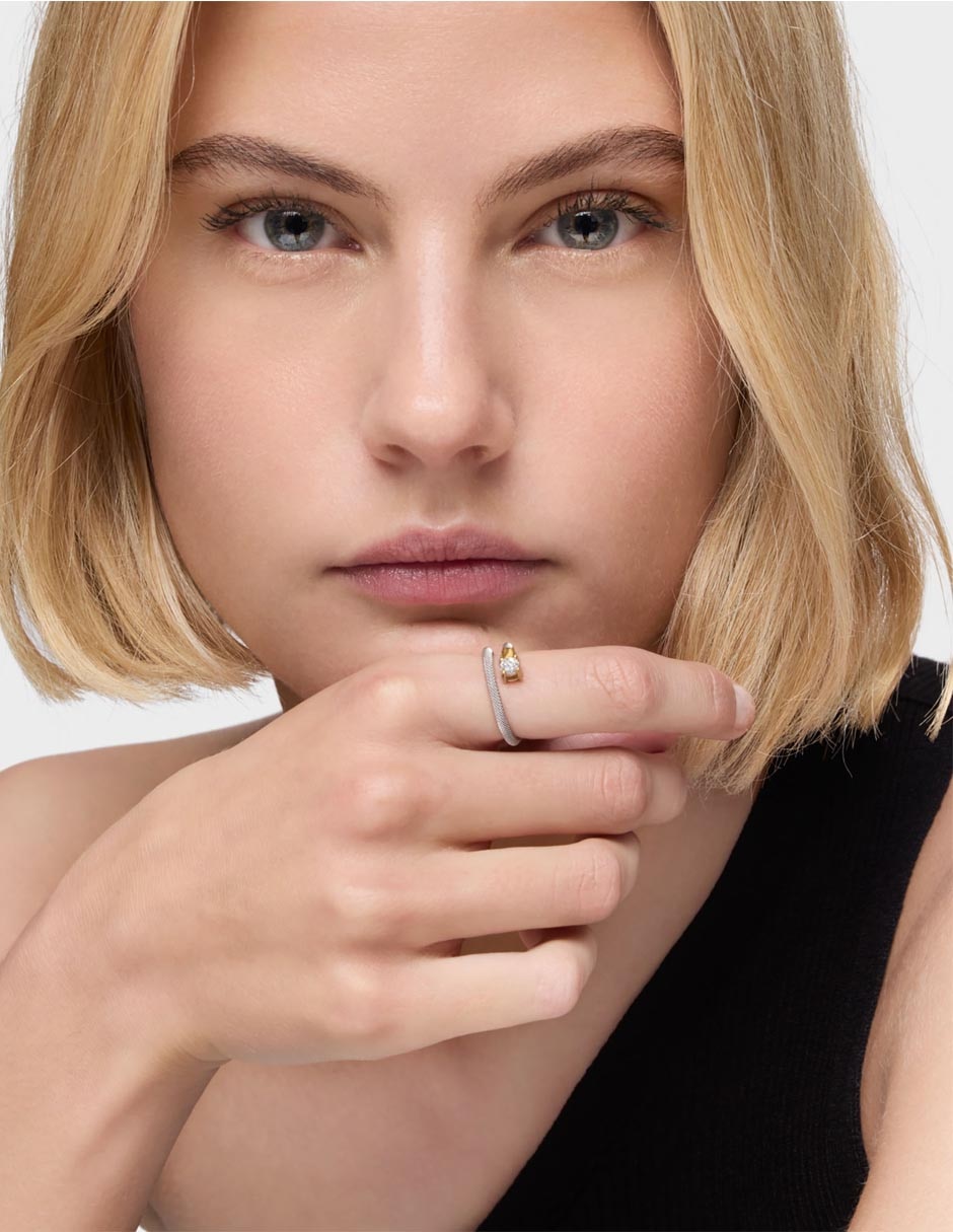 Anillo Mesh LGD 14 k de oro diamante brillante 4