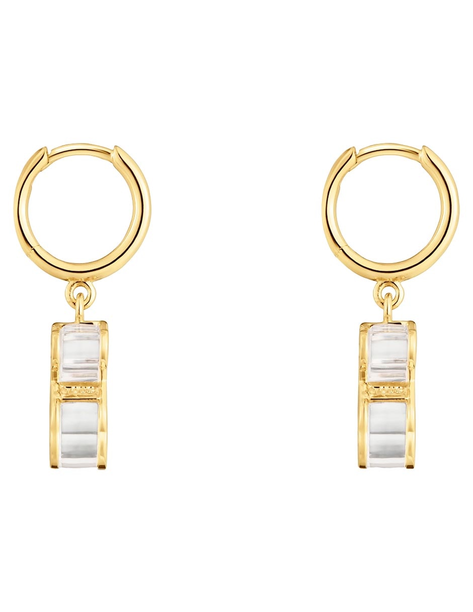 Aretes cortos de oso Galaxy de plata P 925 con acabado baño de oro 2