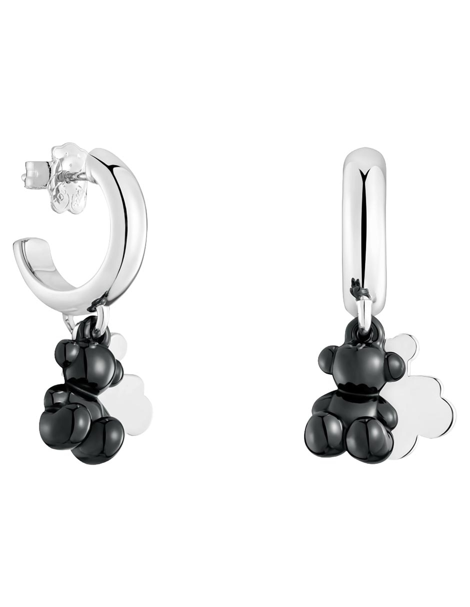 Aretes cortos de oso Bold Bear de plata con acabado brillante Aretes cortos de oso Bold Bear de plata con acabado brillante