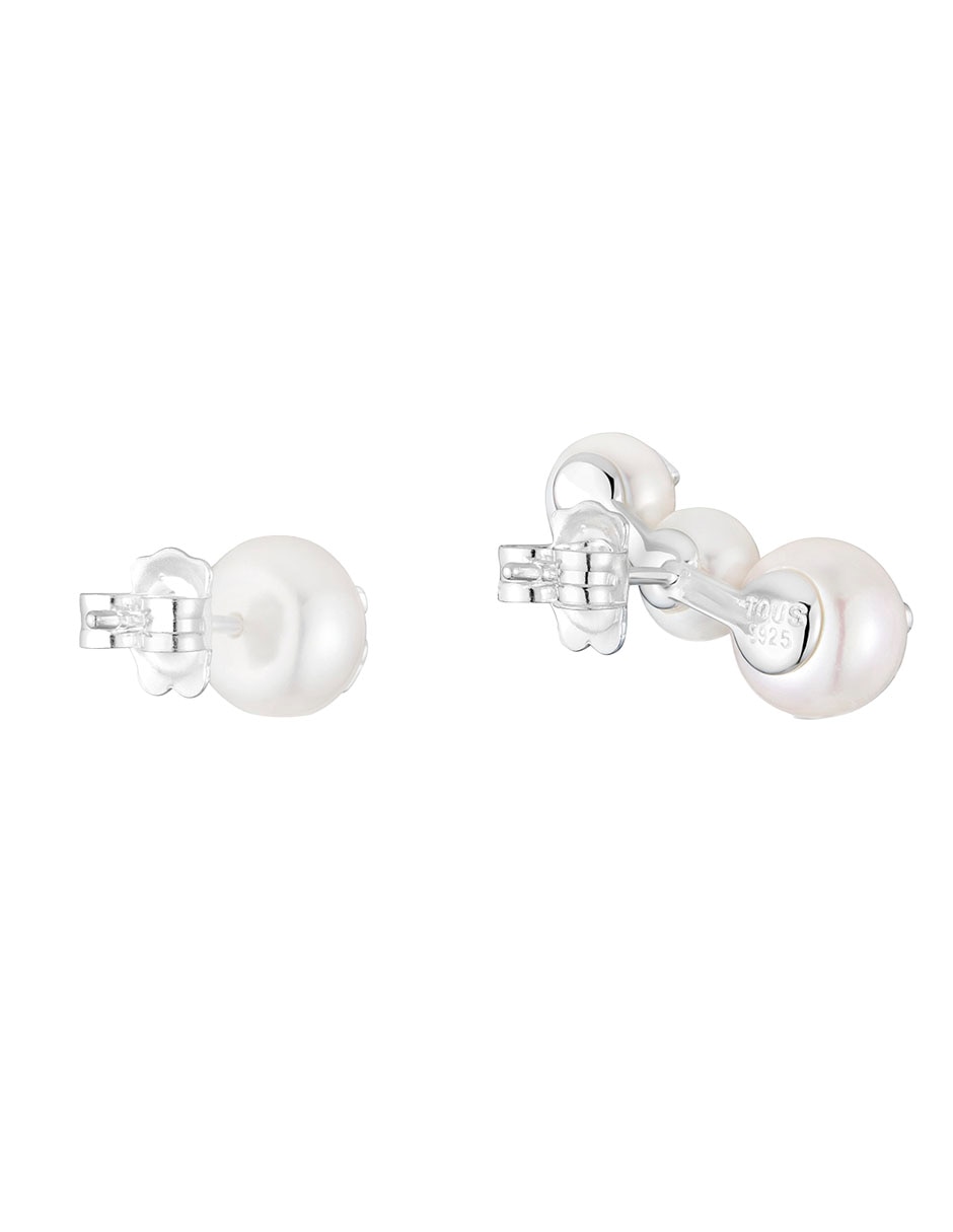 Broqueles de oso Icon Pearl de plata P 925 con acabado brillante perla 3