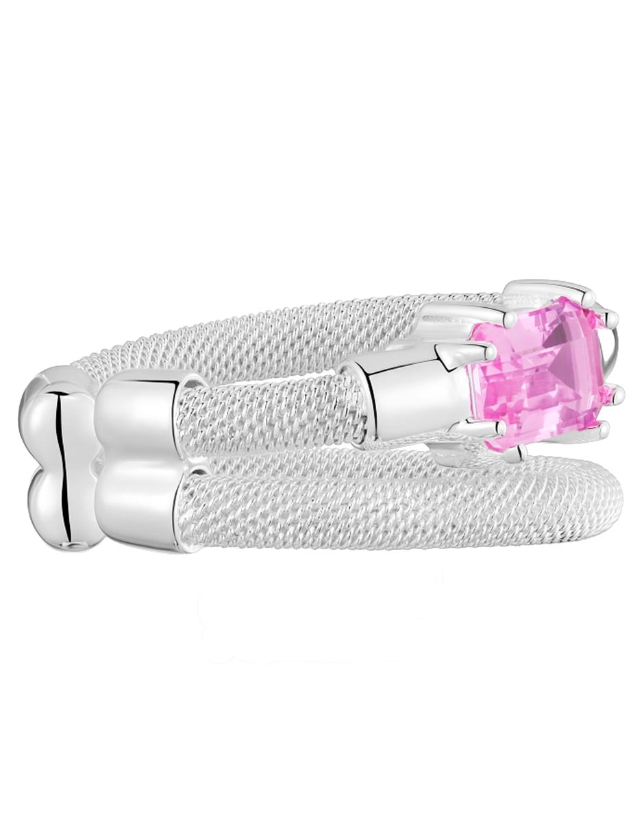 Aretes ear cuff Mesh LGG de plata P 925 con acabado brillante zafiro rosa 2