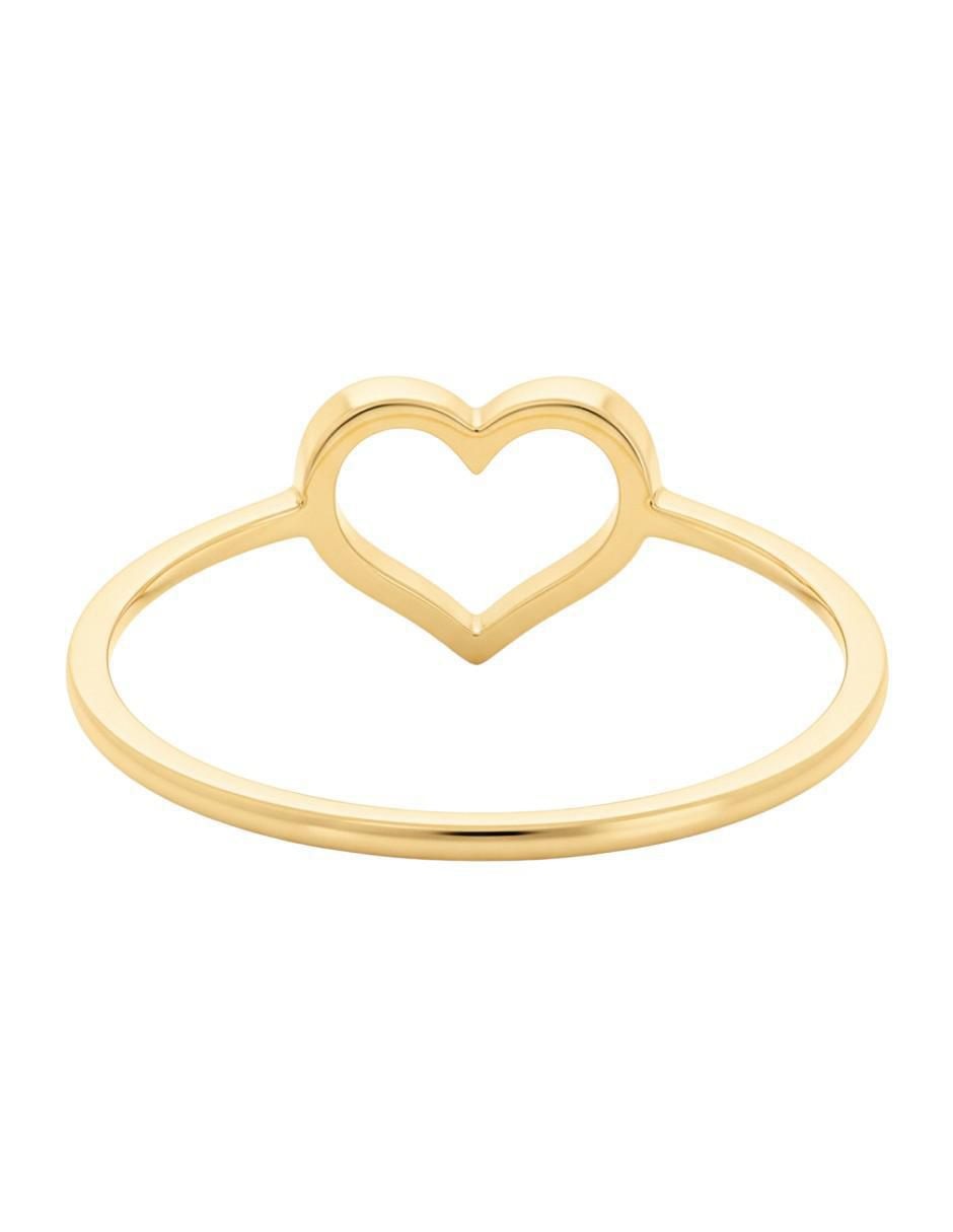 Anillo de corazón 10 k de oro brillante 3