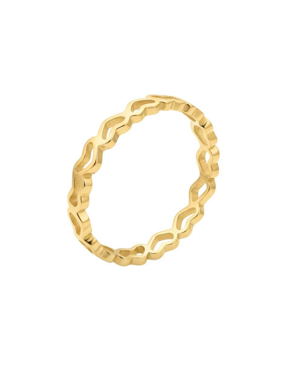 Anillo de corazón 10 k de oro brillante