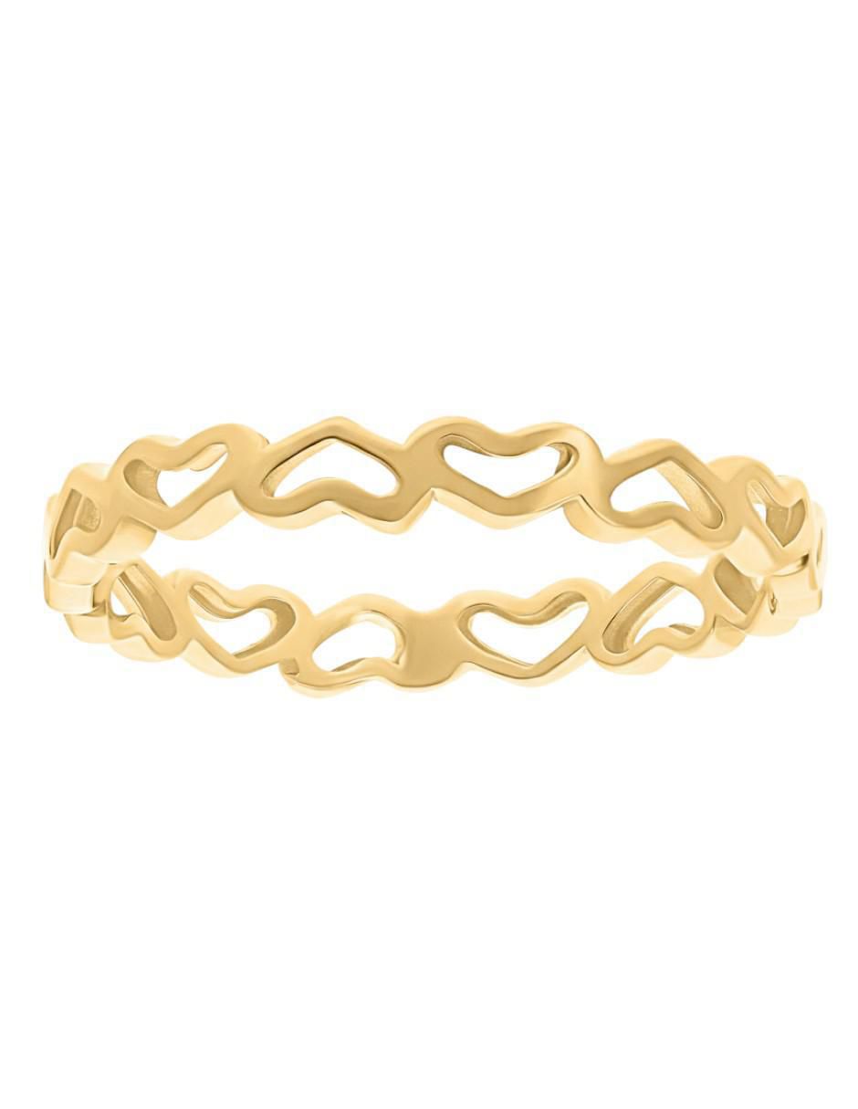 Anillo de corazón 10 k de oro brillante 2
