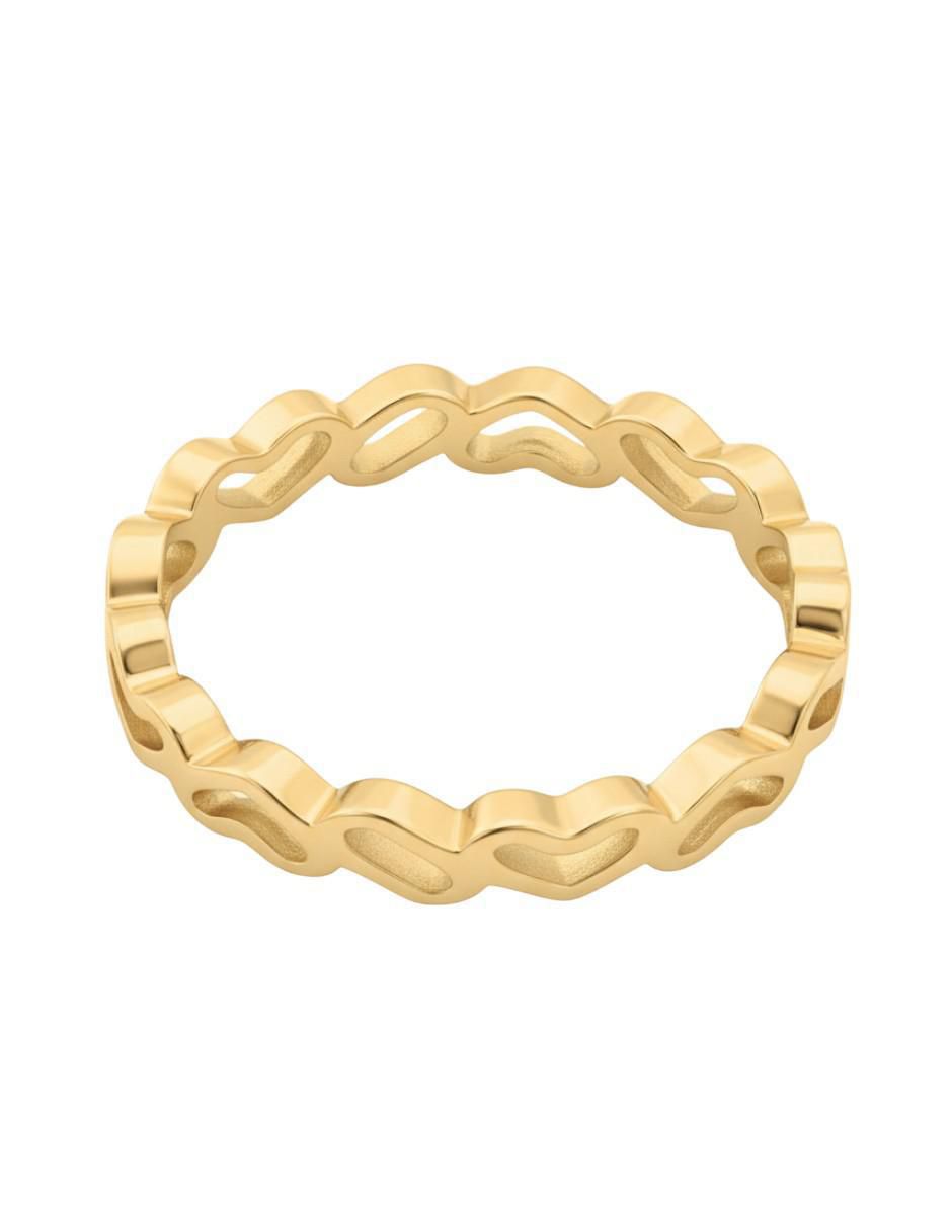 Anillo de corazón 10 k de oro brillante 3