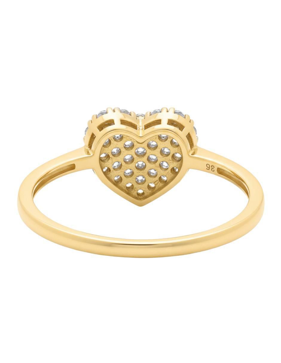 Anillo de corazón 10 k de oro zirconia brillante 3