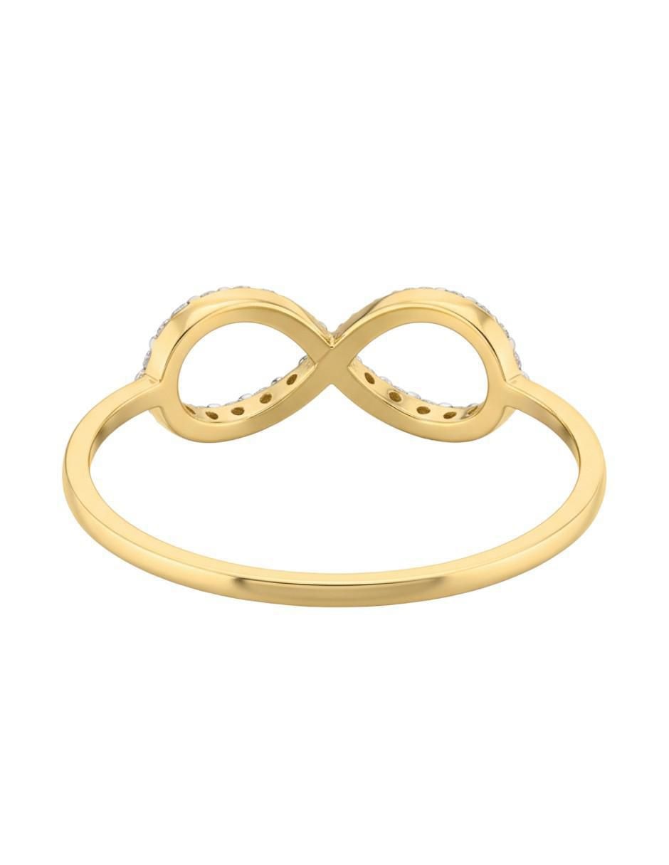 Anillo de infinito 10 k de oro zirconia brillante 3