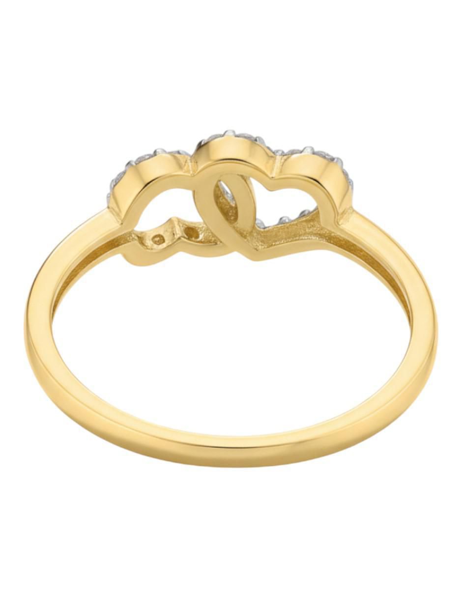 Anillo de corazón 10 k de oro zirconia brillante 3