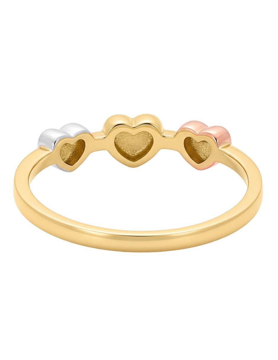 Anillo de corazón 10 k de oro brillante 3