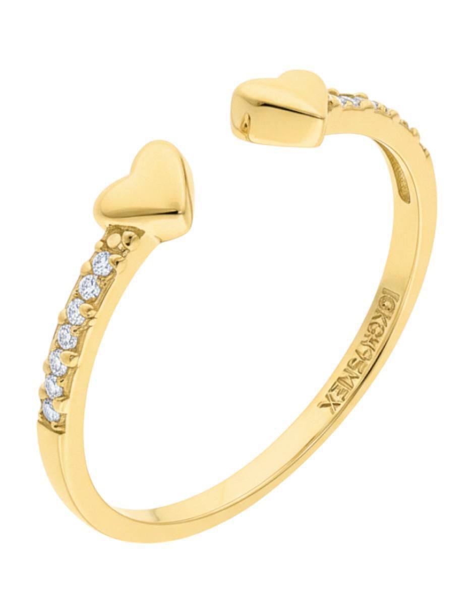 Anillo de corazón 10 k de oro zirconia brillante