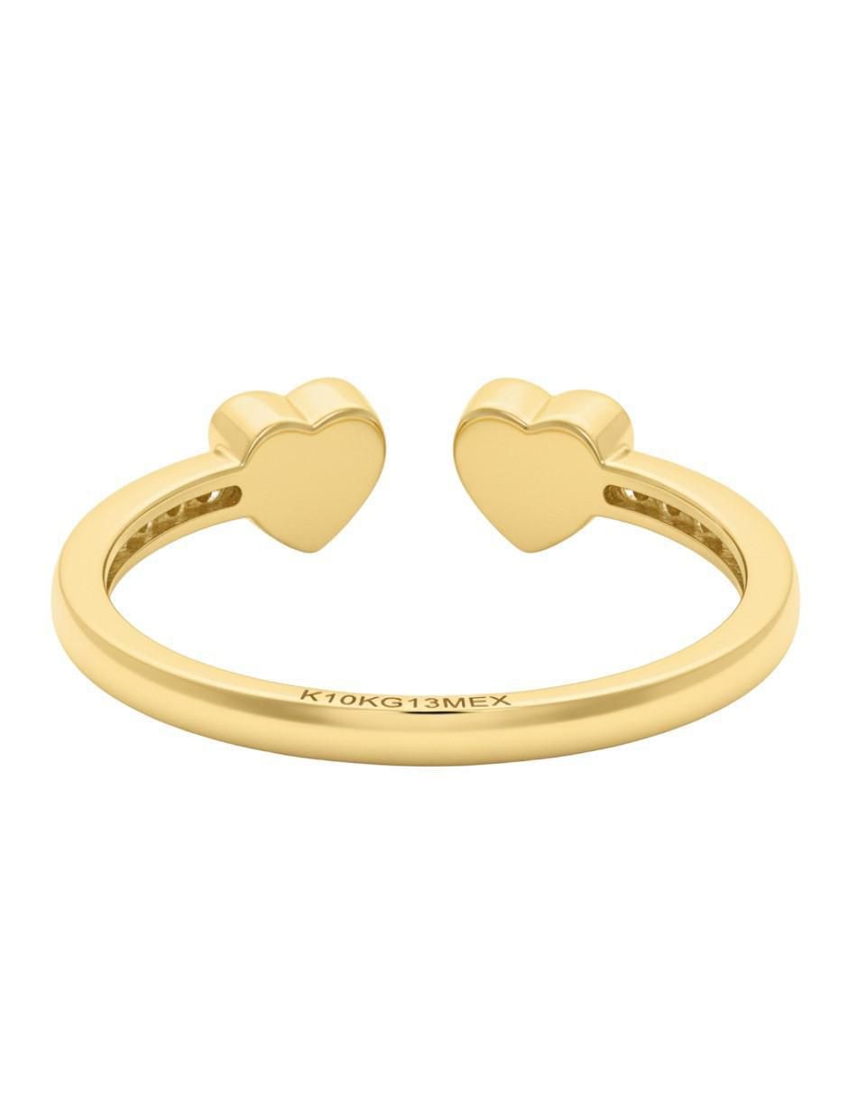 Anillo de corazón 10 k de oro zirconia brillante 3