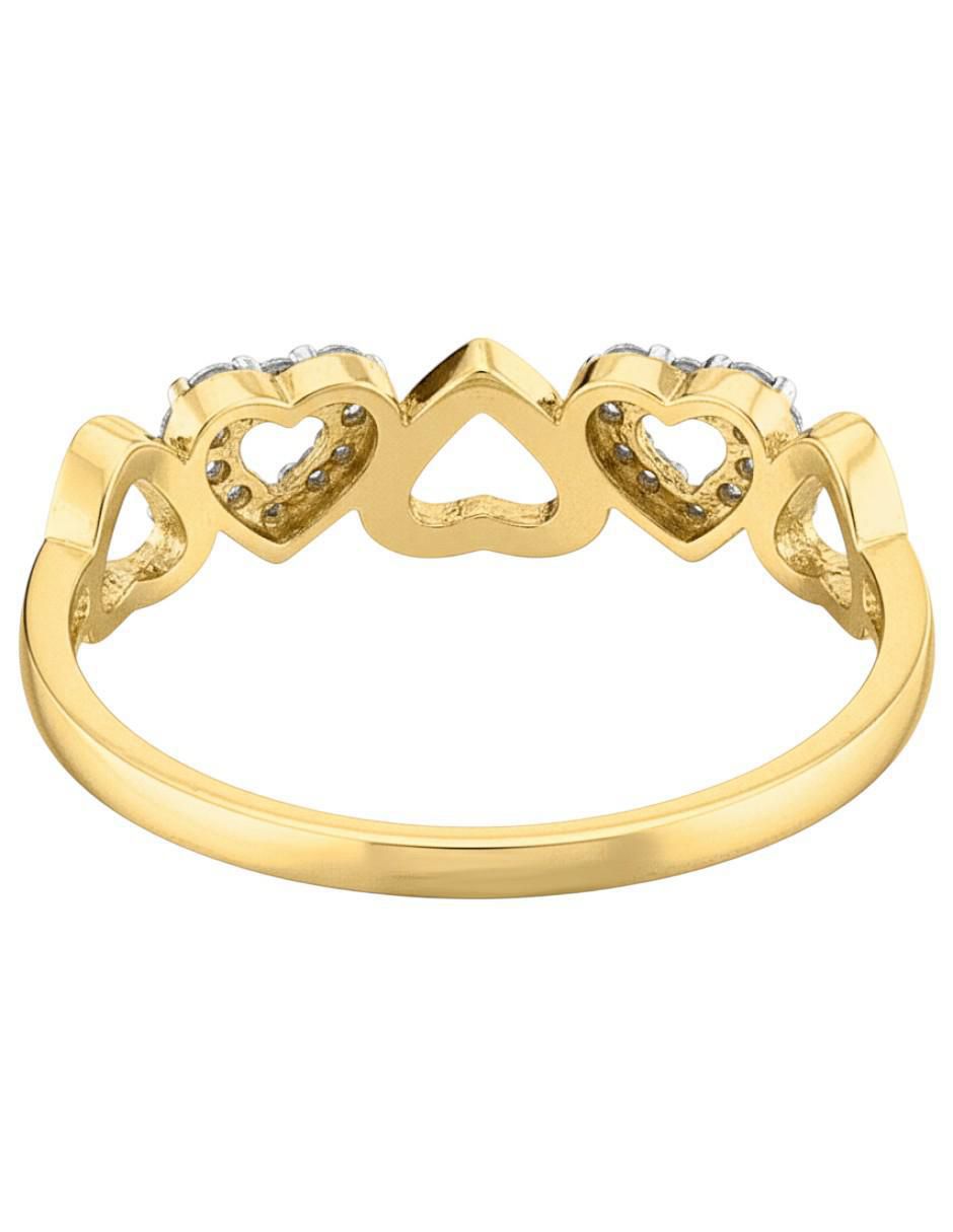 Anillo de corazón 10 k de oro zirconia brillante 3