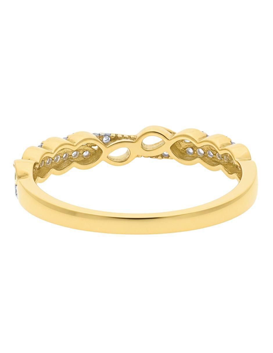 Anillo de infinito 10 k de oro zirconia brillante 3