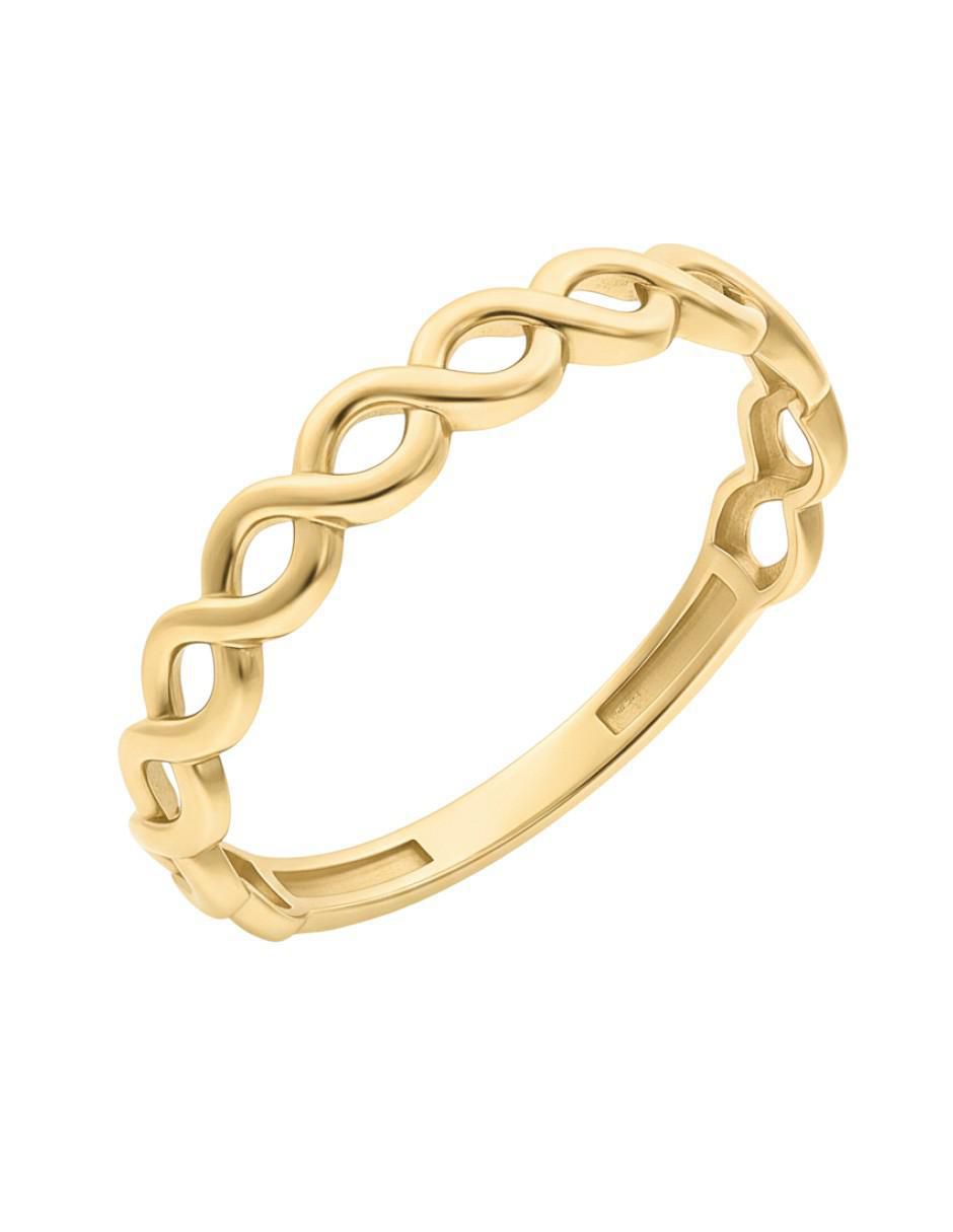 Anillo de infinito 10 k de oro brillante