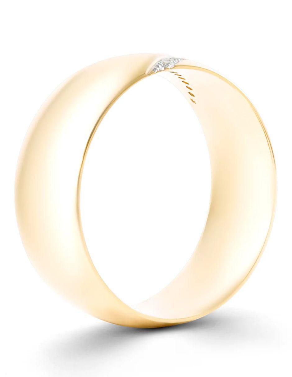 Argolla de oro amarillo 14 k diamante 3