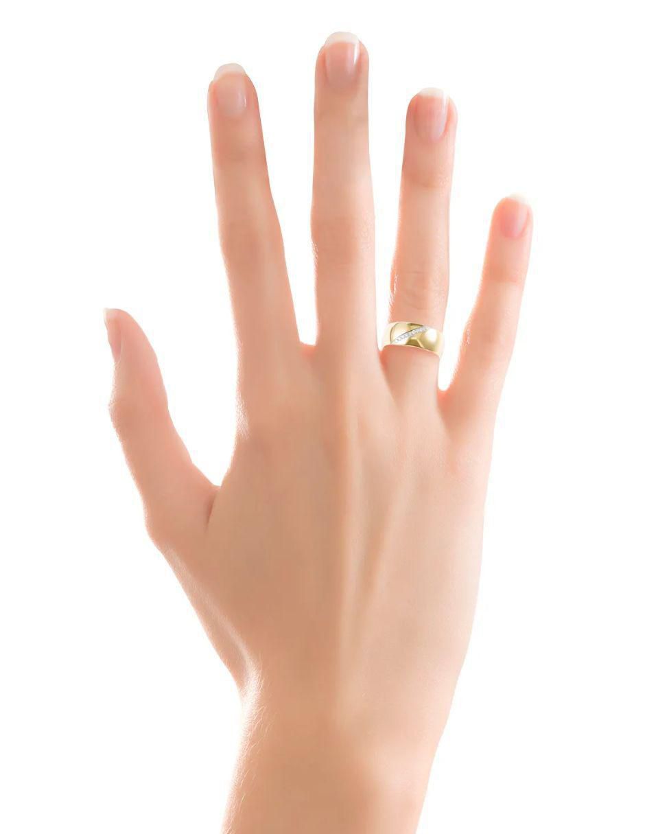 Argolla de oro amarillo 14 k diamante 4