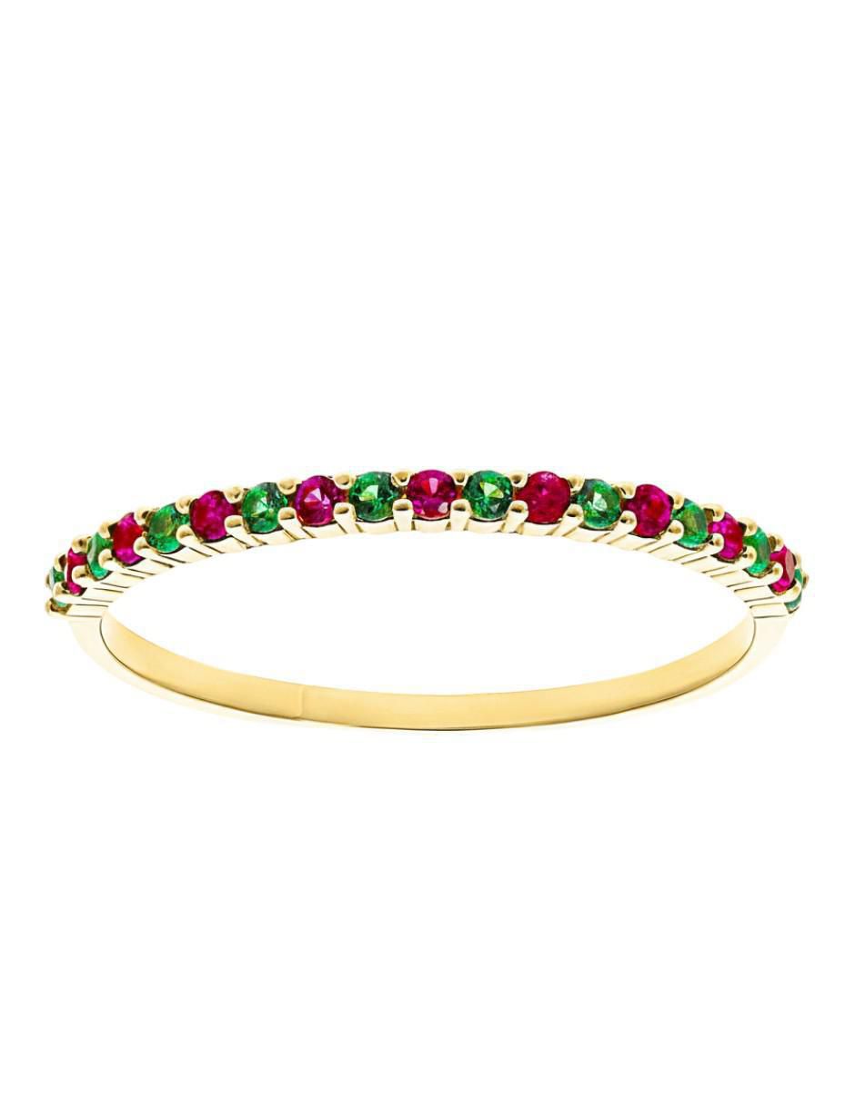 Anillo circular 10 k de oro zirconia brillante 2