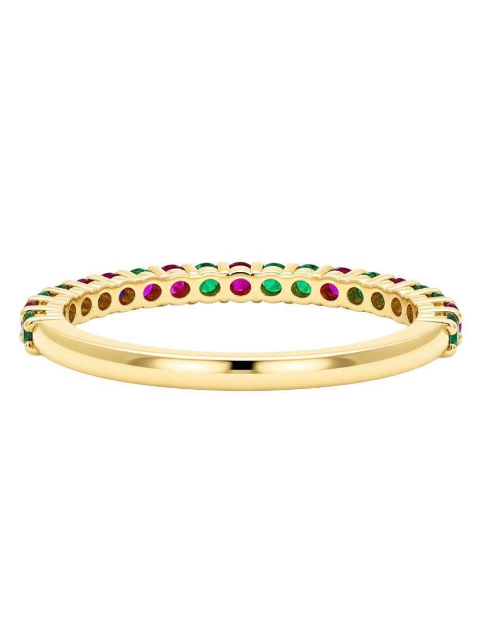 Anillo circular 10 k de oro zirconia brillante 3