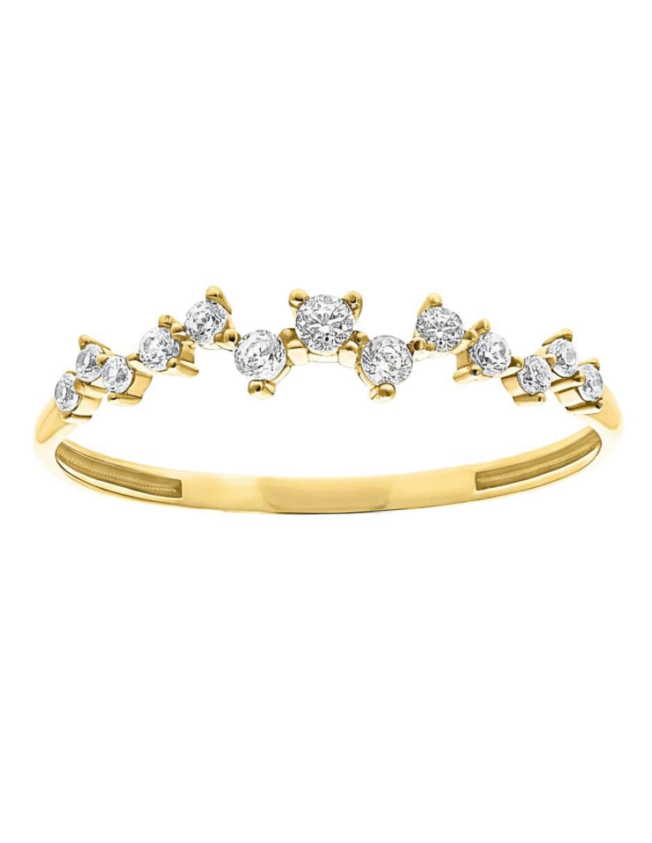 Anillo circular 10 k de oro zirconia brillante 2