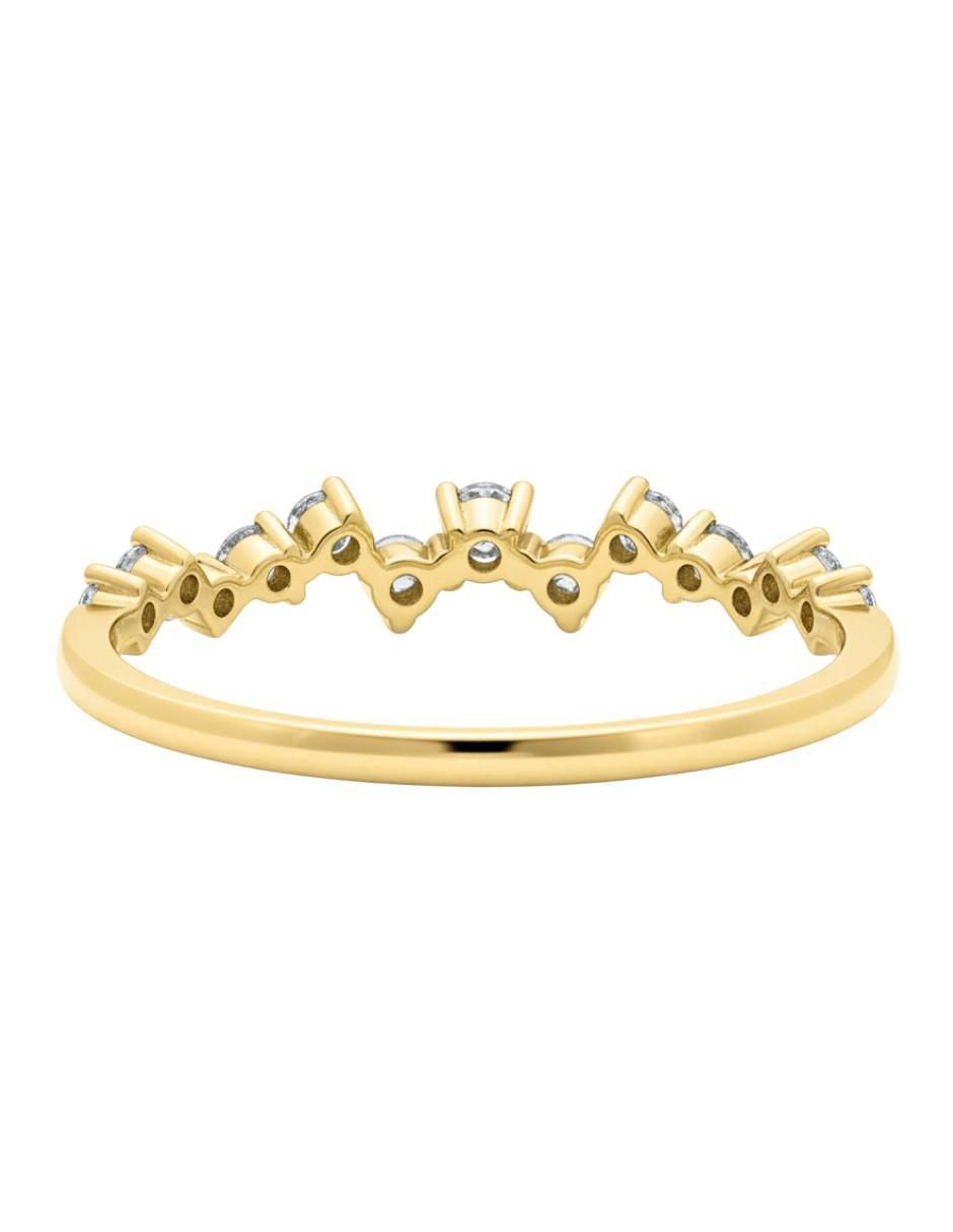 Anillo circular 10 k de oro zirconia brillante 3