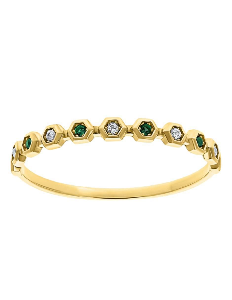 Anillo circular 10 k de oro zirconia brillante