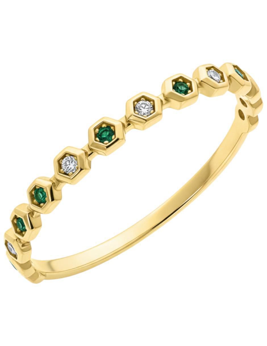 Anillo circular 10 k de oro zirconia brillante 2