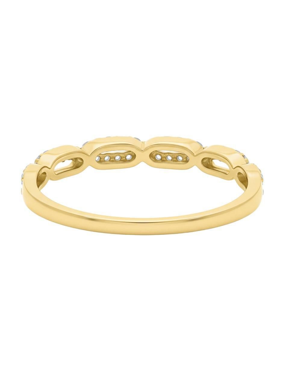 Anillo circular 10 k de oro zirconia brillante 3