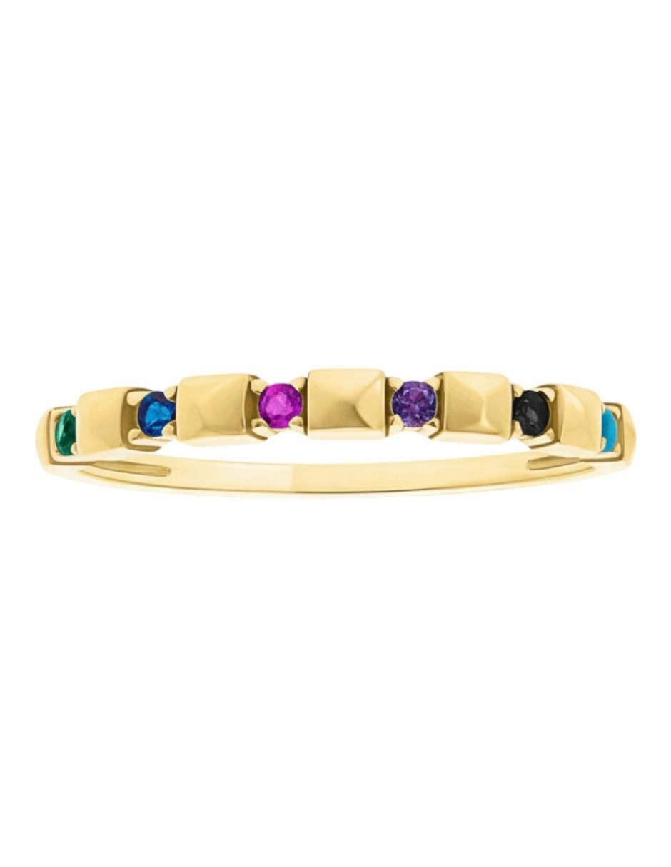 Anillo circular 10 k de oro zirconia brillante 2