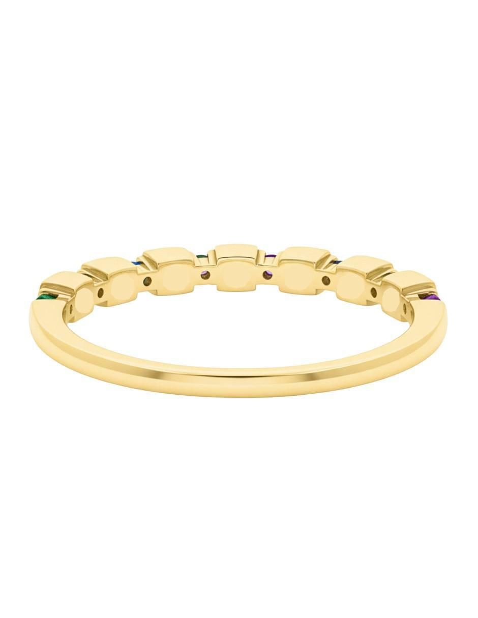 Anillo circular 10 k de oro zirconia brillante 3