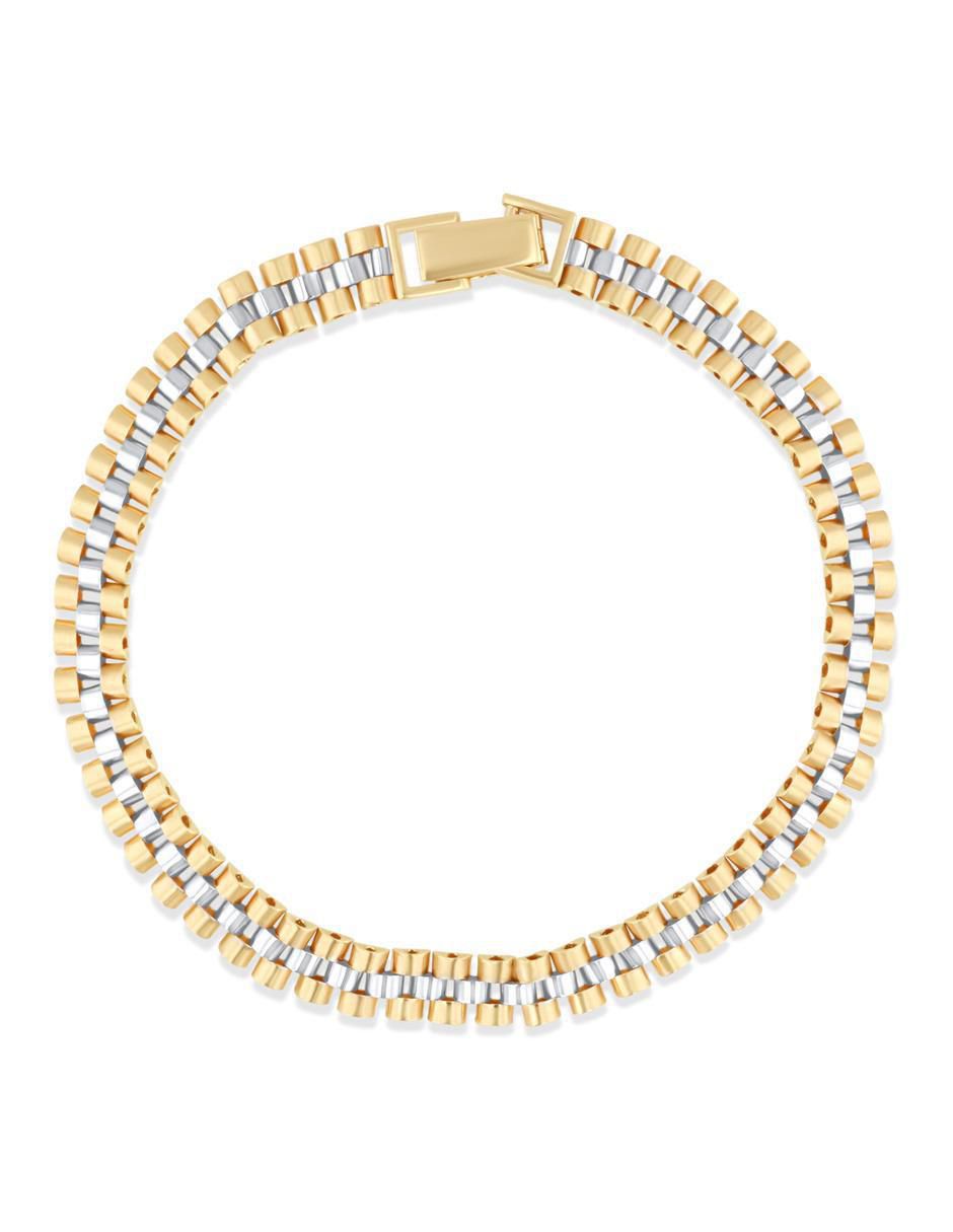 Pulsera de oro amarillo 14 k acabado brillante