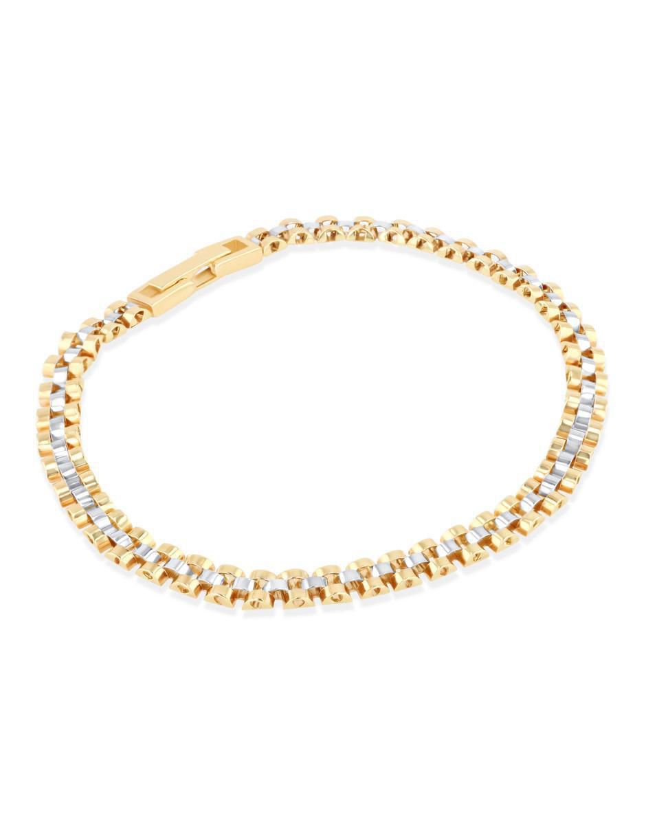Pulsera de oro amarillo 14 k acabado brillante 2