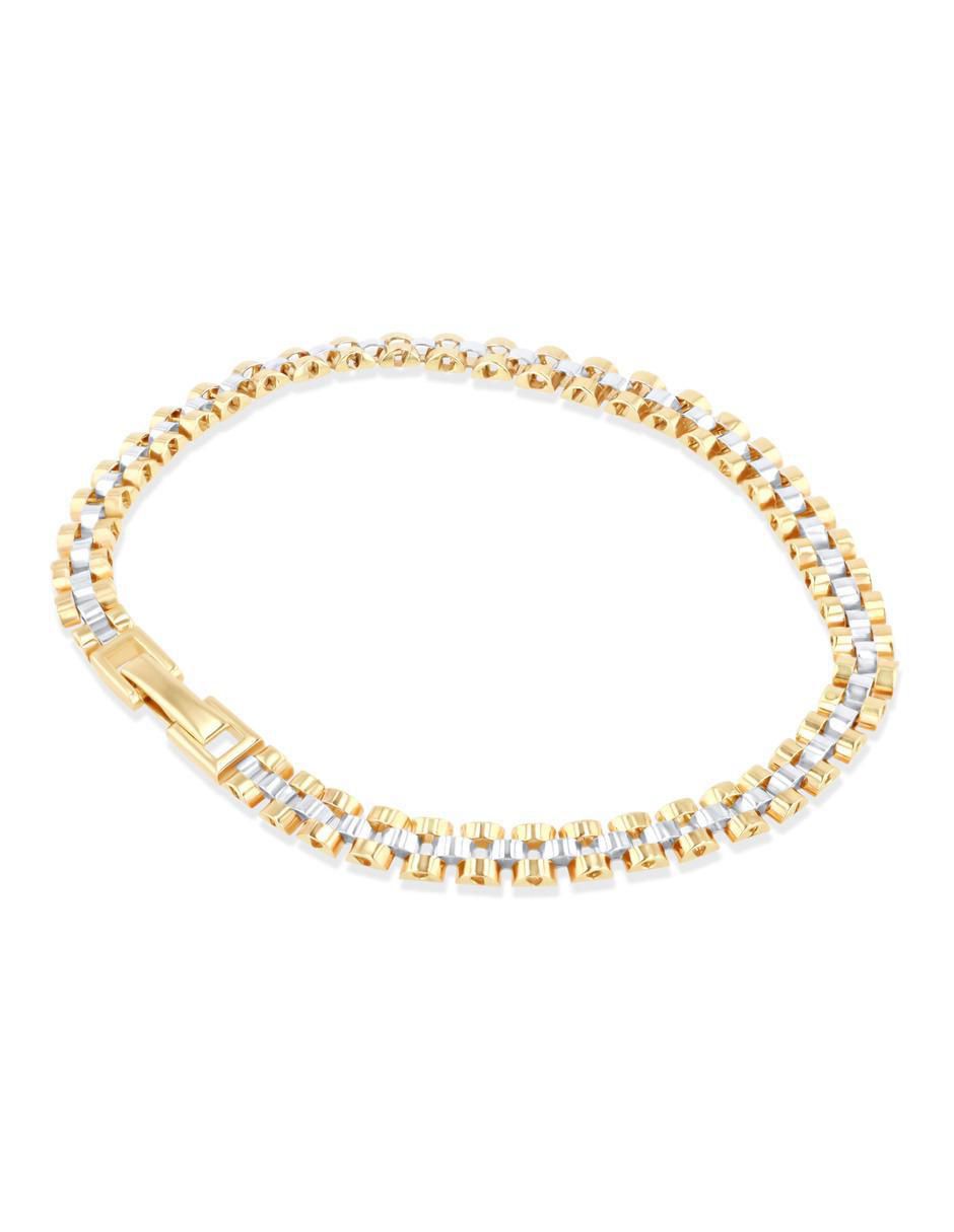 Pulsera de oro amarillo 14 k acabado brillante 3