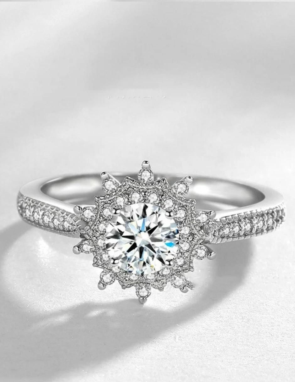 Anillo de compromiso de plata P 925 4