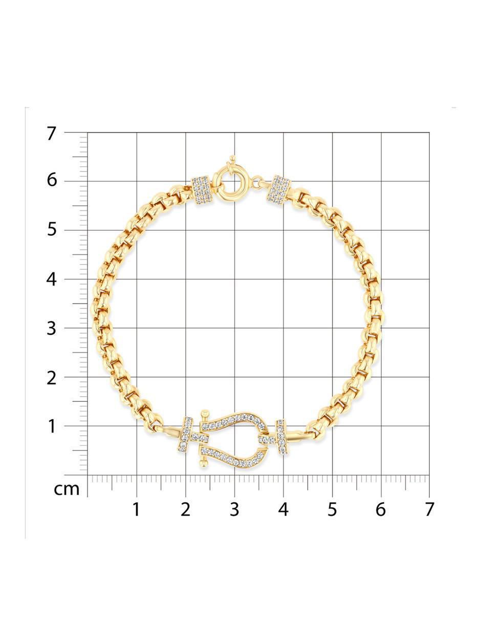 Pulsera de oro amarillo con zirconia 14 k acabado brillante 5