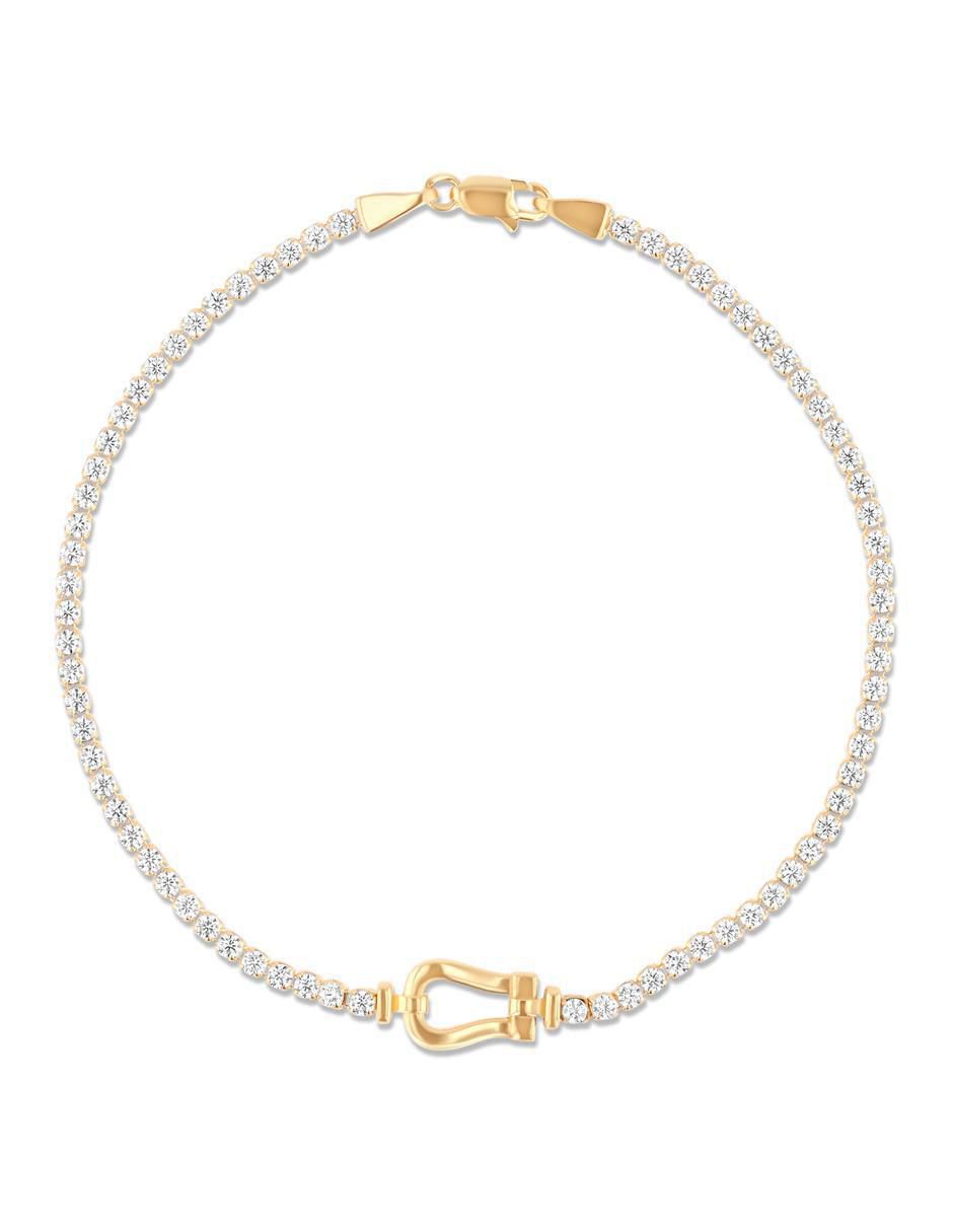Pulsera de oro amarillo con zirconia 14 k acabado brillante Pulsera de oro amarillo con zirconia 14 k acabado brillante