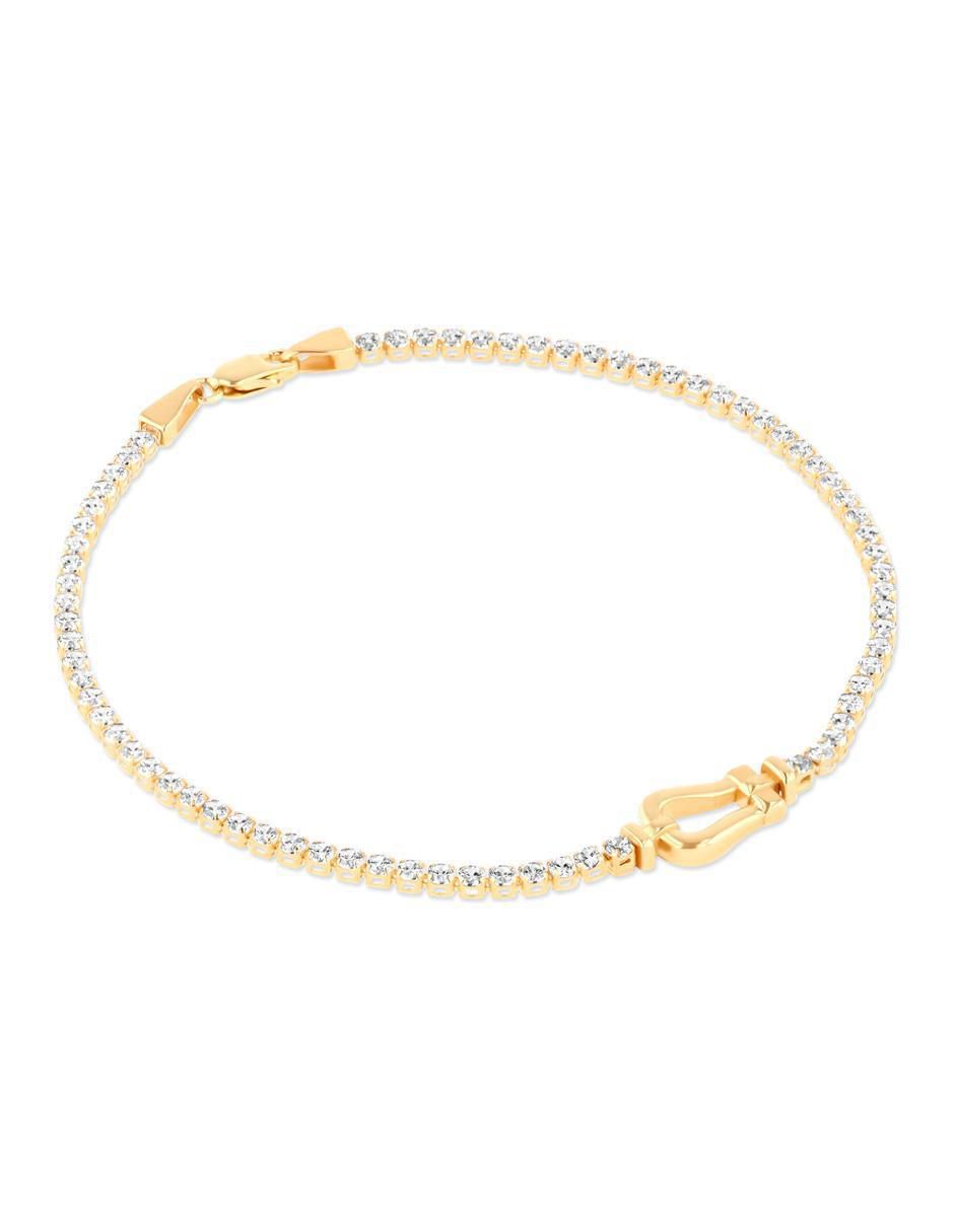 Pulsera de oro amarillo con zirconia 14 k acabado brillante 2