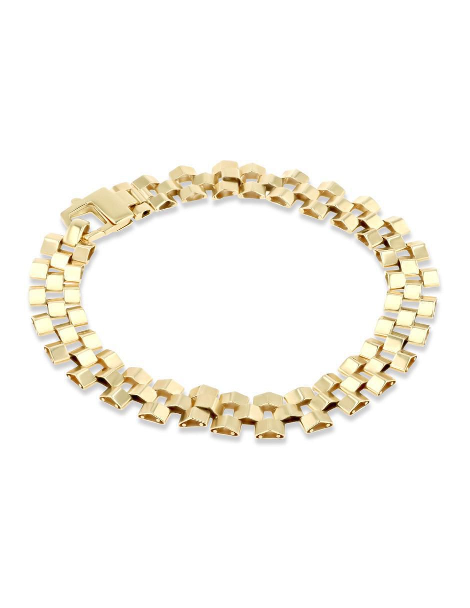 Pulsera de oro amarillo 14 k acabado brillante 2