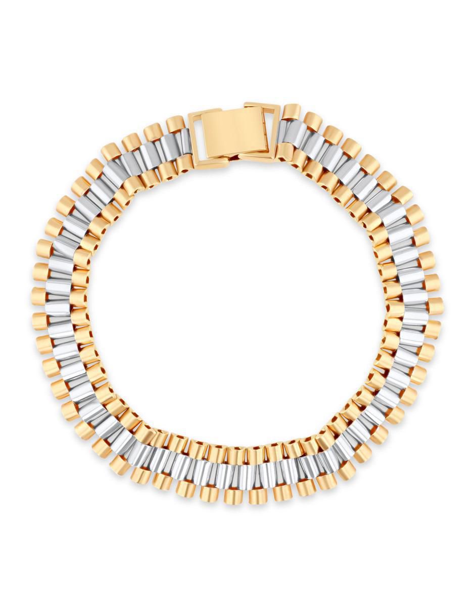 Pulsera de oro amarillo 14 k acabado brillante
