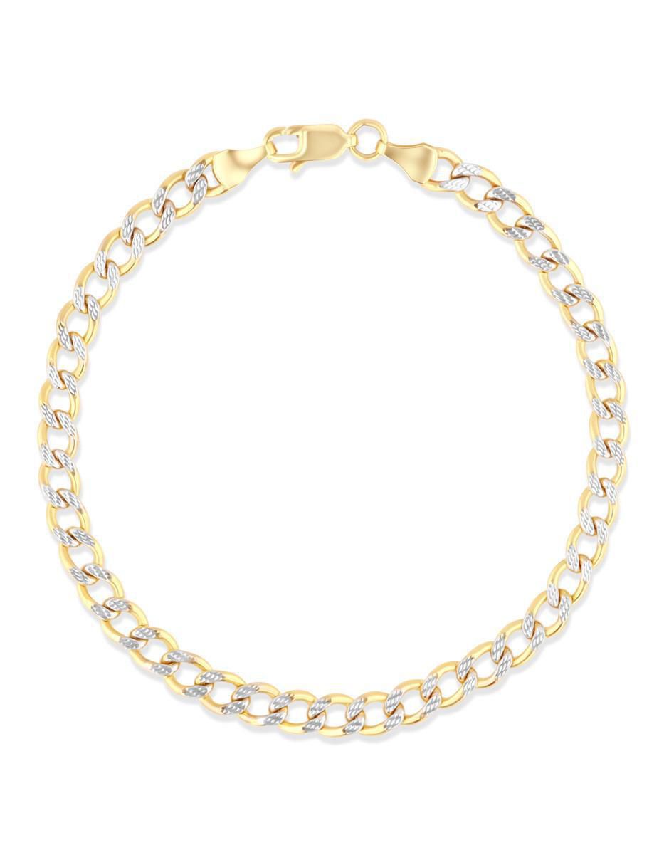 Pulsera de oro amarillo 14 k acabado brillante