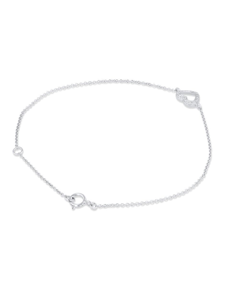 Pulsera de oro blanco con diamante 14 k acabado brillante 3